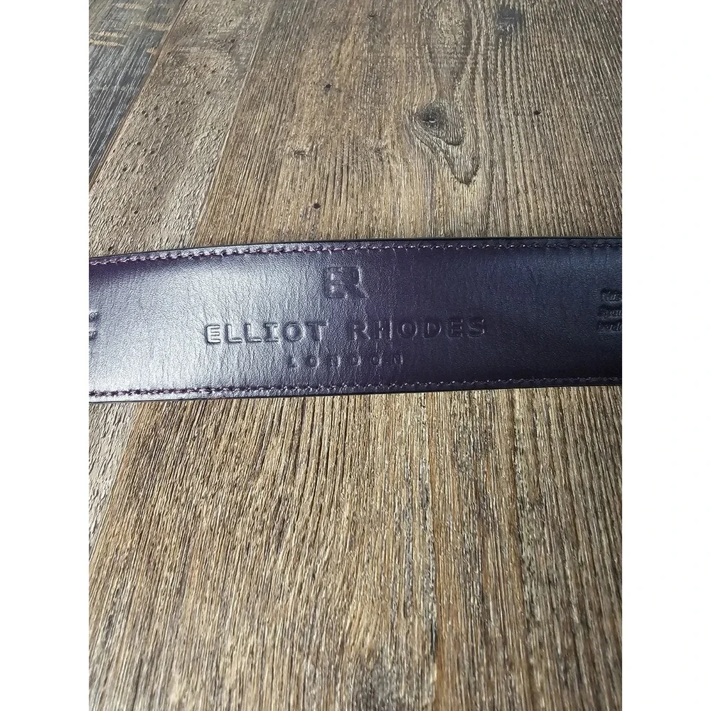 Elliot Rhodes London Leather Belt Solid Brass Buckle Men